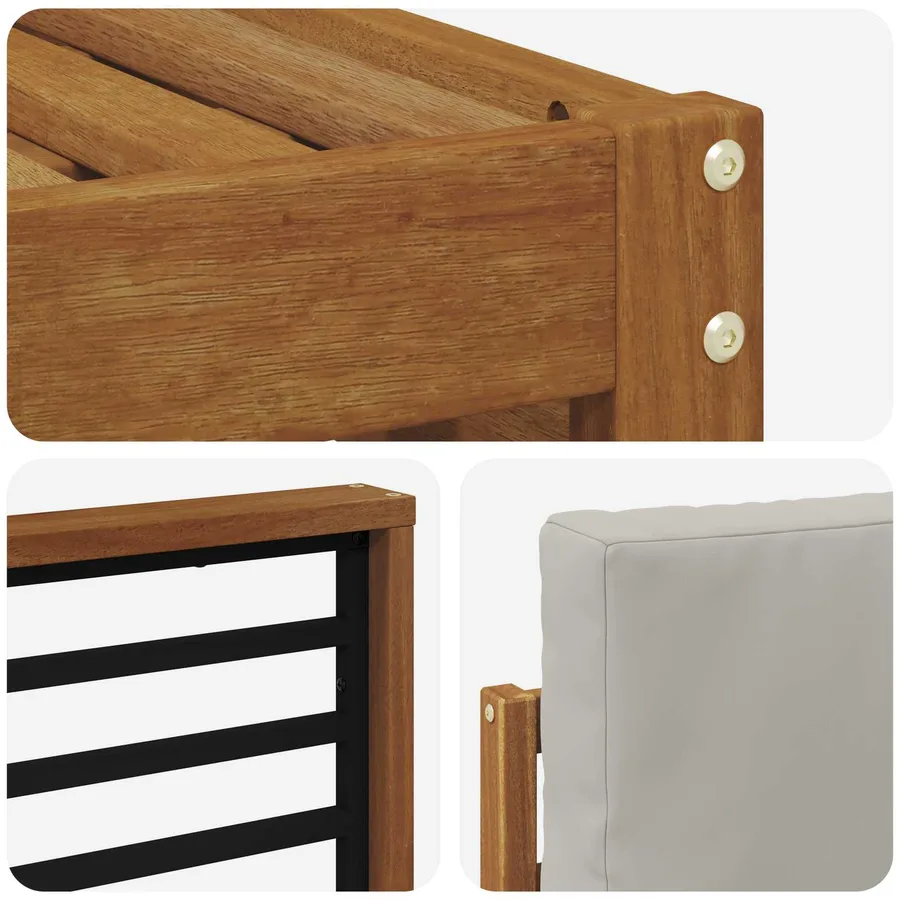 Ensemble de canapé d'angle 7 pcs Gris Naturel et Clair - 6