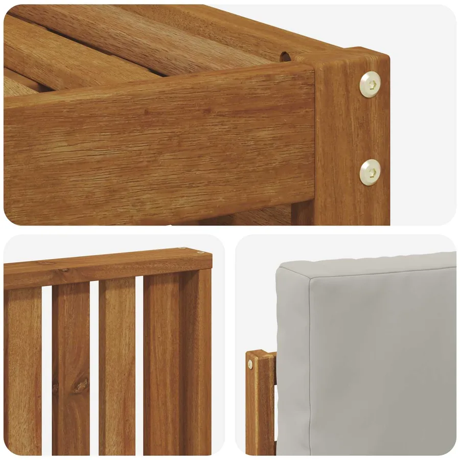 Ensemble de canapé d'angle 6 pcs Gris Naturel et Clair - 6