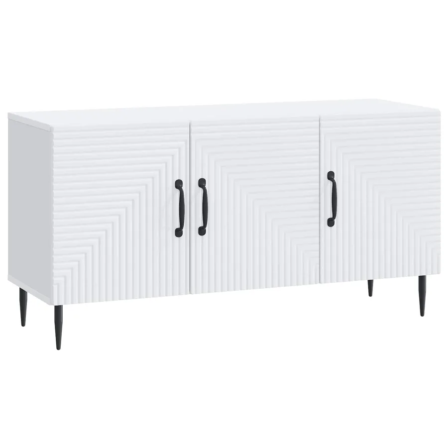 Meuble TV Blanc 99 x 34,5 x 50 cm Bois d'ingénierie - 2