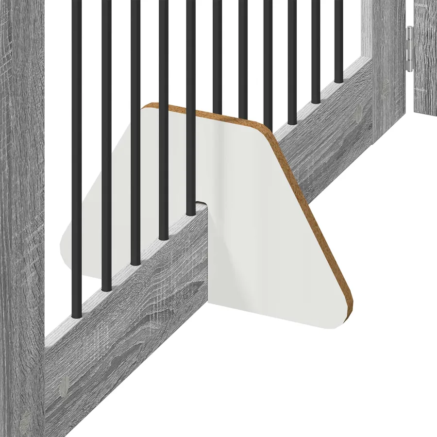 Porte de chien pliable avec supports 4 pcs Sonoma gris 401 cm - 5