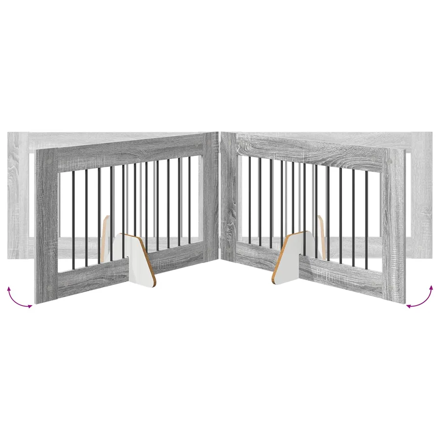 Porte de chien pliable avec supports 4 pcs Sonoma gris 401 cm - 6