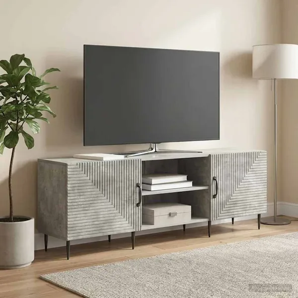 Meuble TV Gris béton 150 x 31 x 50 cm Bois d'ingénierie