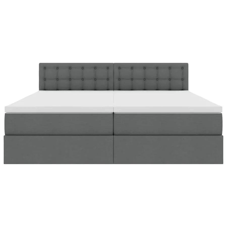 Lit de rangement LED avec matelas Gris foncé 200 x 200 cm Tissu - 11