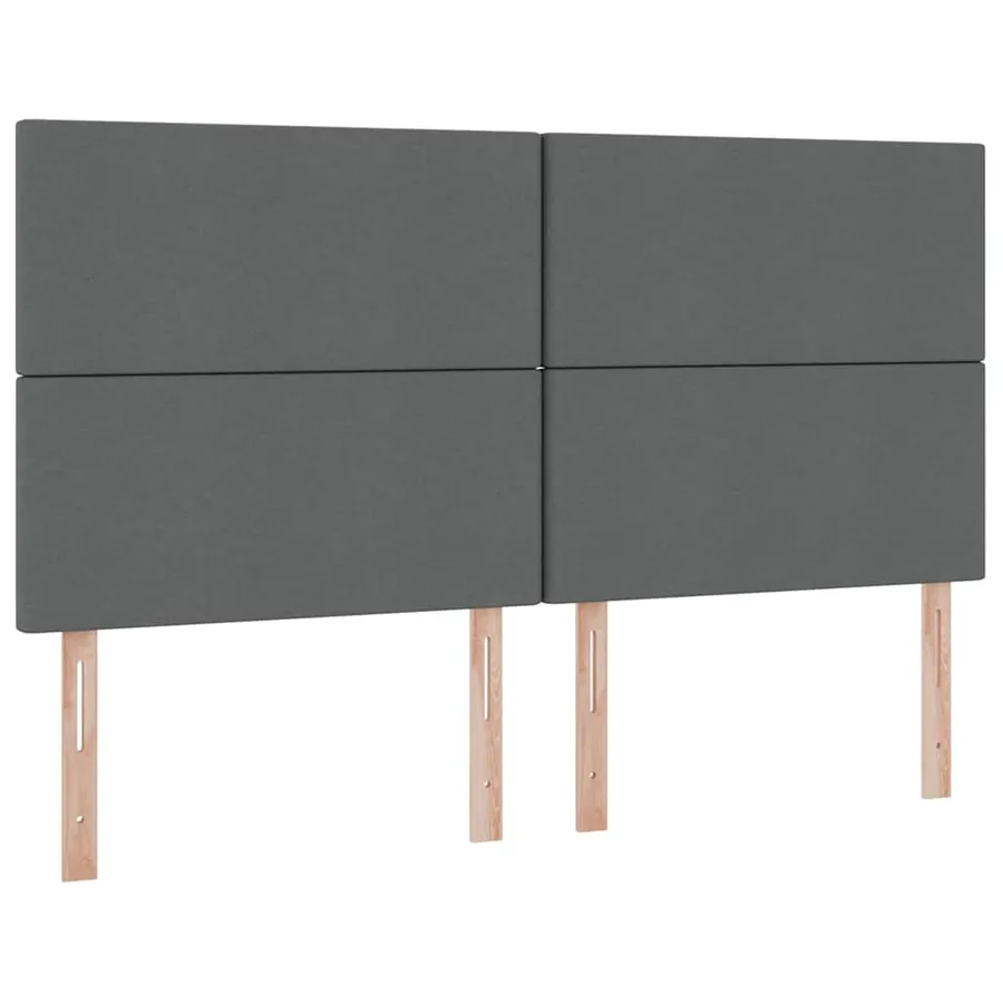Lit de rangement LED avec matelas Gris foncé 200 x 200 cm Tissu - 10