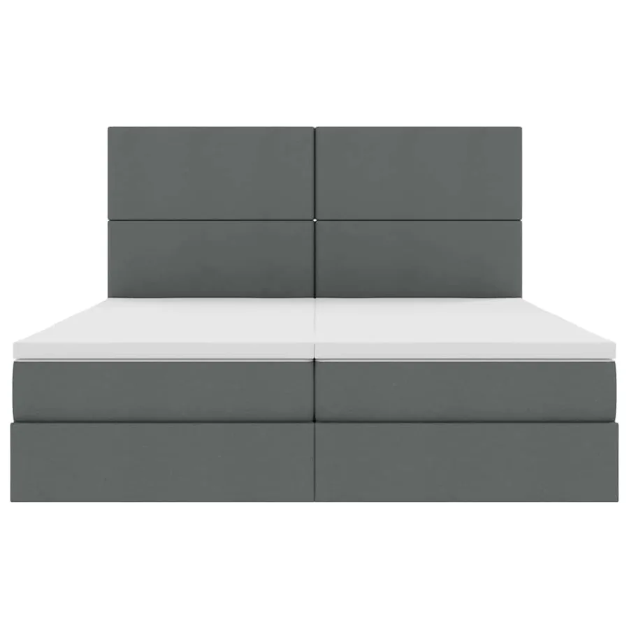 Lit de rangement LED avec matelas Gris foncé 200 x 200 cm Tissu - 11