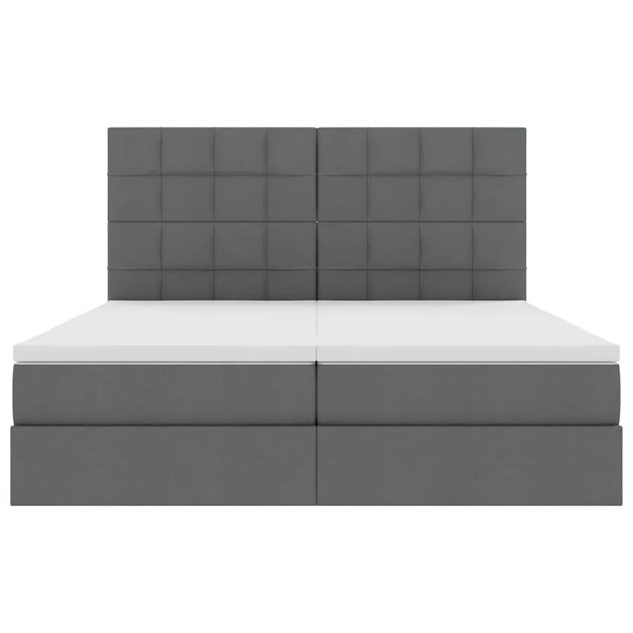Lit de rangement LED avec matelas Gris foncé 200 x 200 cm Tissu - 11