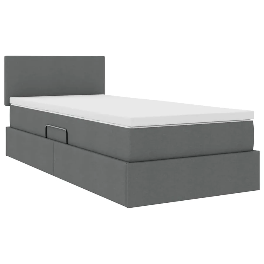 Lit avec rangement et matelas Gris foncé 100 x 200 cm - 5