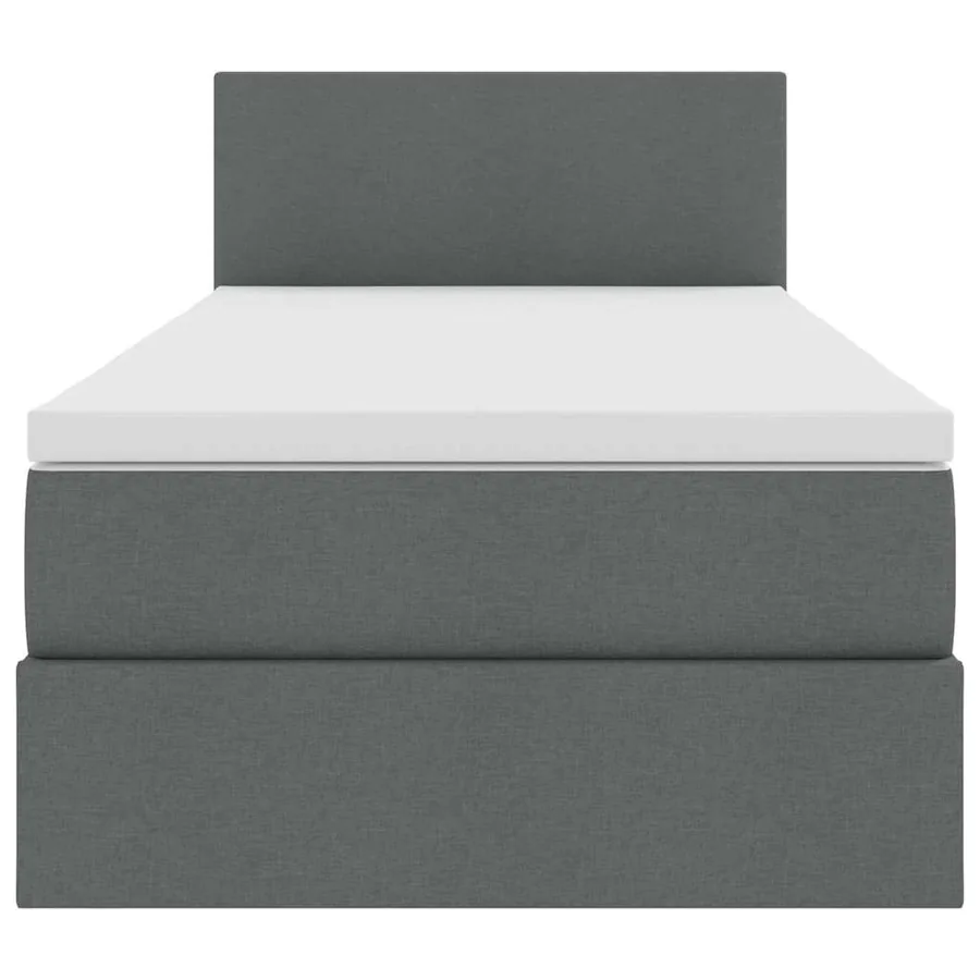 Lit avec rangement et matelas Gris foncé 100 x 200 cm - 7
