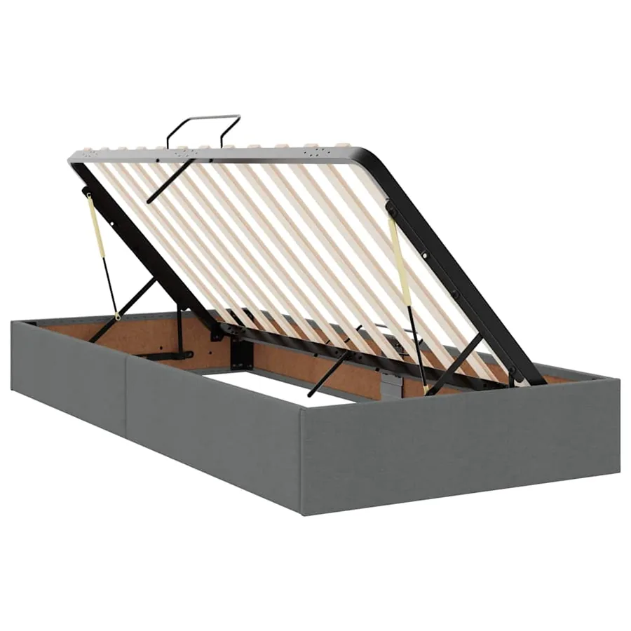 Lit avec rangement et matelas Gris foncé 100 x 200 cm Polyester - 6