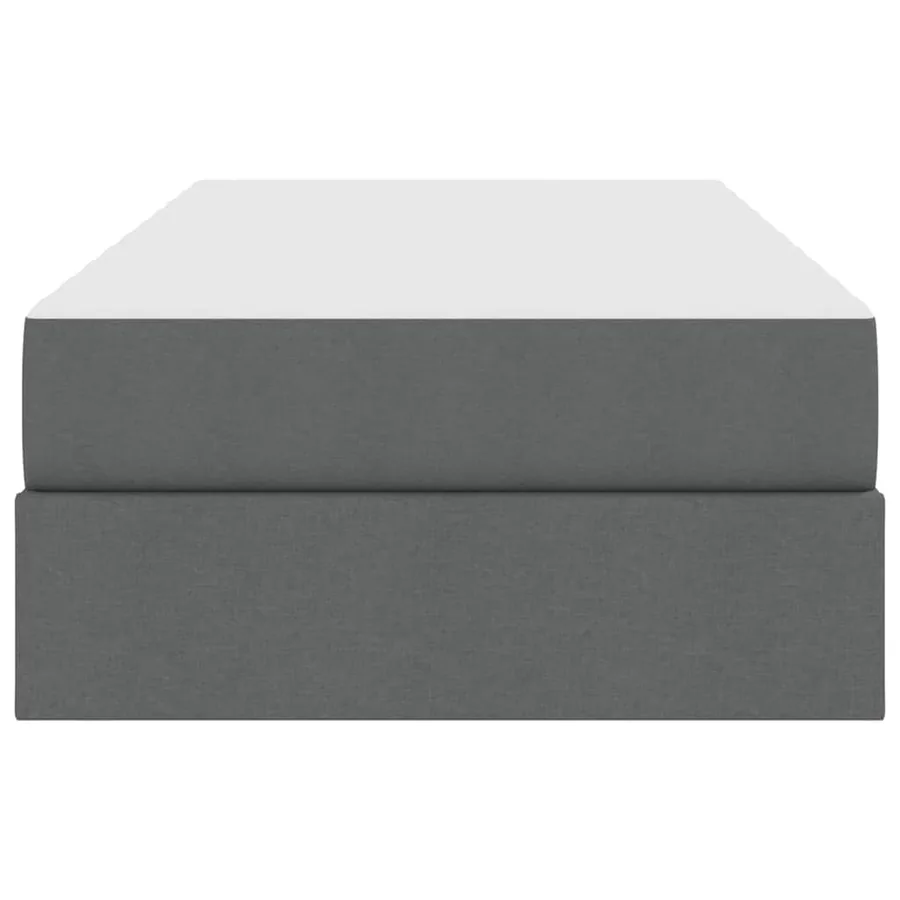 Lit avec rangement et matelas Gris foncé 100 x 200 cm Polyester - 7