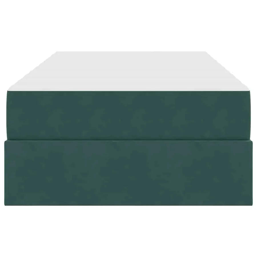 Lit avec rangement et matelas Vert foncé 90 x 200 cm Velours - 7