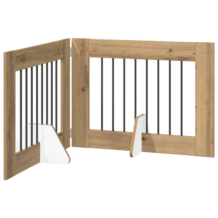 Porte de chien pliable avec supports 2 pcs Chêne artisanal - 2