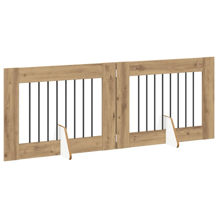 Porte de chien pliable avec supports 2 pcs Chêne artisanal - 3