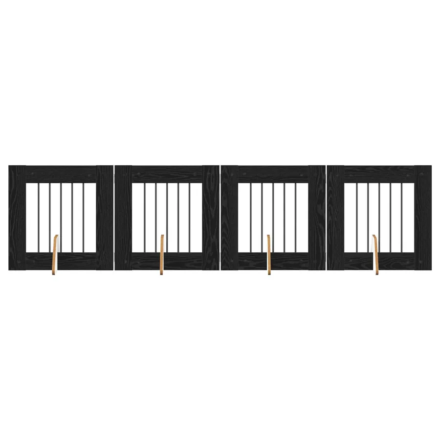 Porte de chien pliable avec supports 4 pcs Chêne noir 241 cm - 2