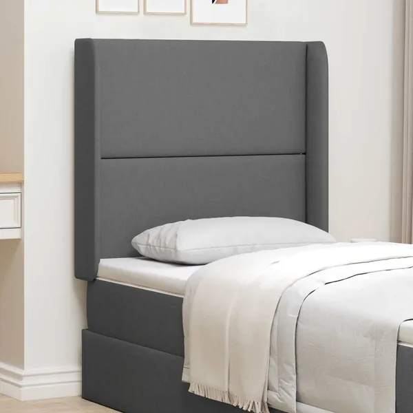 Headboard wing Grey 80 x 16 x 4 cm fabric