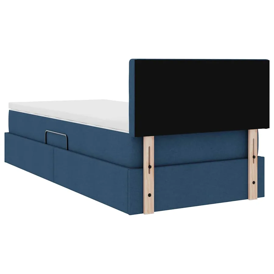 Lit de rangement LED avec matelas Bleu 90 x 200 cm Tissu - 12