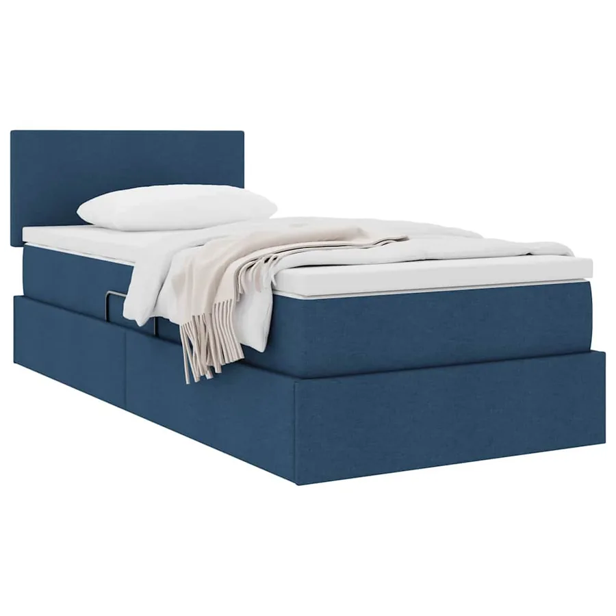 Lit avec rangement et matelas avec matelas Bleu 90 x 200 cm - 3