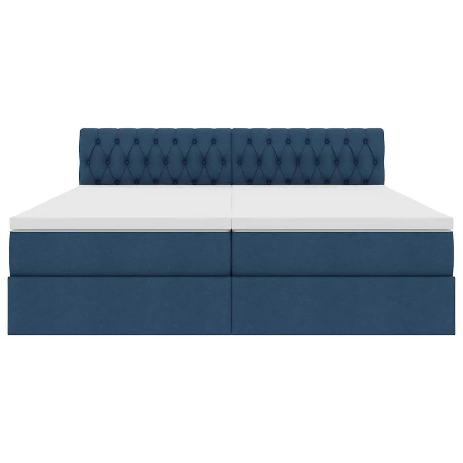 Lit de Rangement Bleu 180 x 200 cm Cuir synthétique - 10