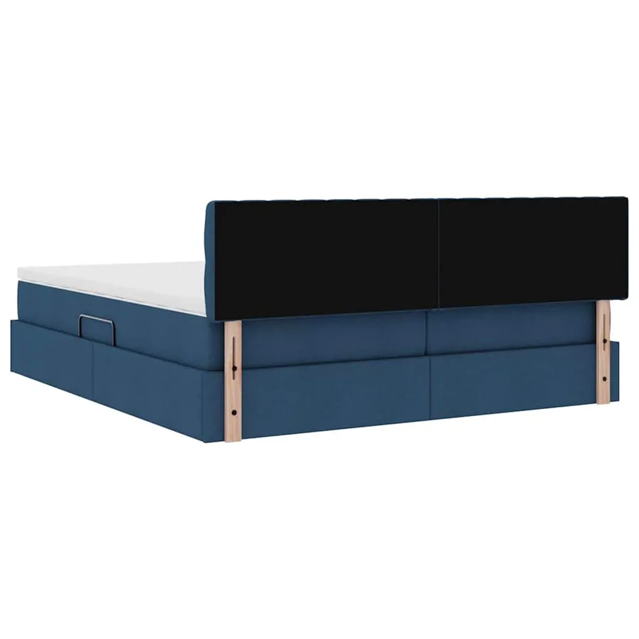 Lit de Rangement Bleu 180 x 200 cm Cuir synthétique - 12