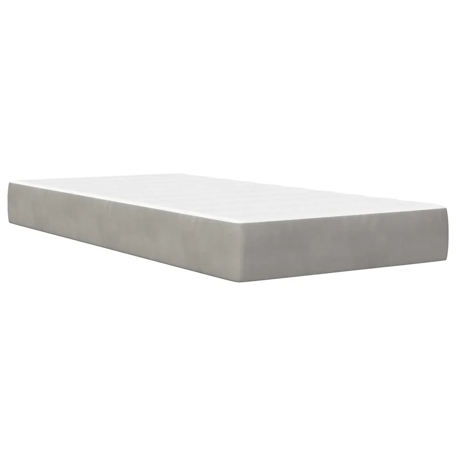 Cadre de lit avec matelas Gris clair 90 x 190 cm Velours - 5