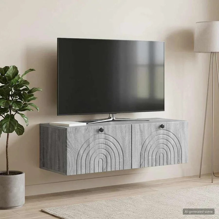 Meuble TV mural Sonoma gris 99 x 41 x 30 cm Bois d'ingénierie
