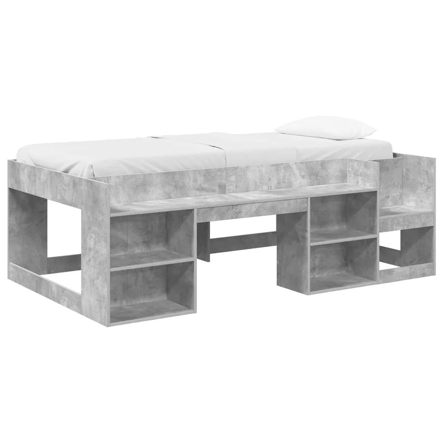 Cadre de lit pour enfants avec rangement Gris béton 80 x 200 cm - 2