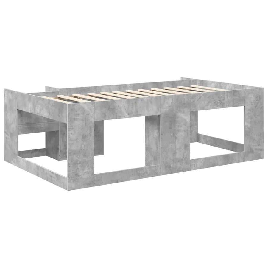 Cadre de lit pour enfants avec rangement Gris béton 80 x 200 cm - 5