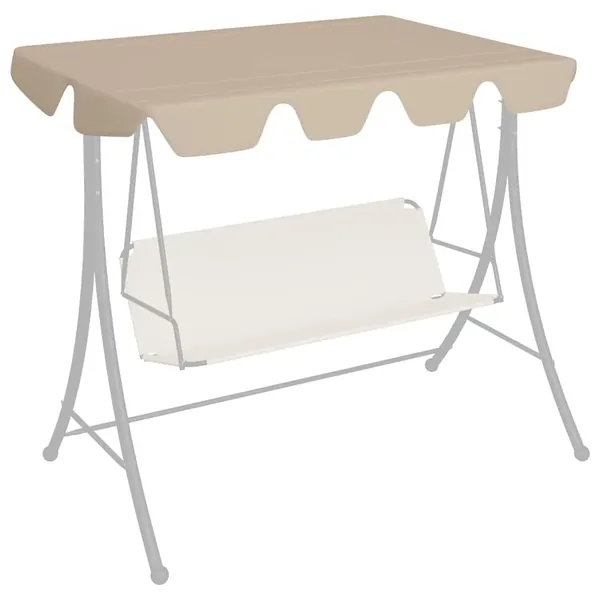 Toit de rechange de balançoire beige 150/130x105/70 cm
