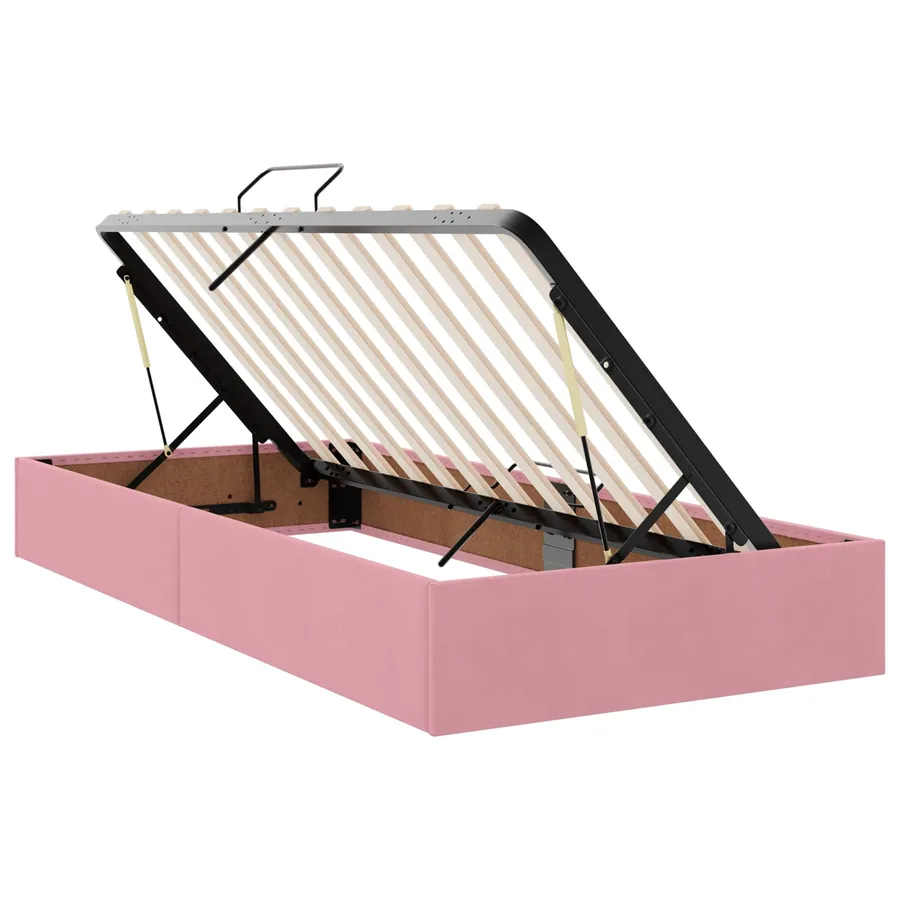 Cadre de lit ottoman avec stockage Rose 90 x 200 cm Velours - 6