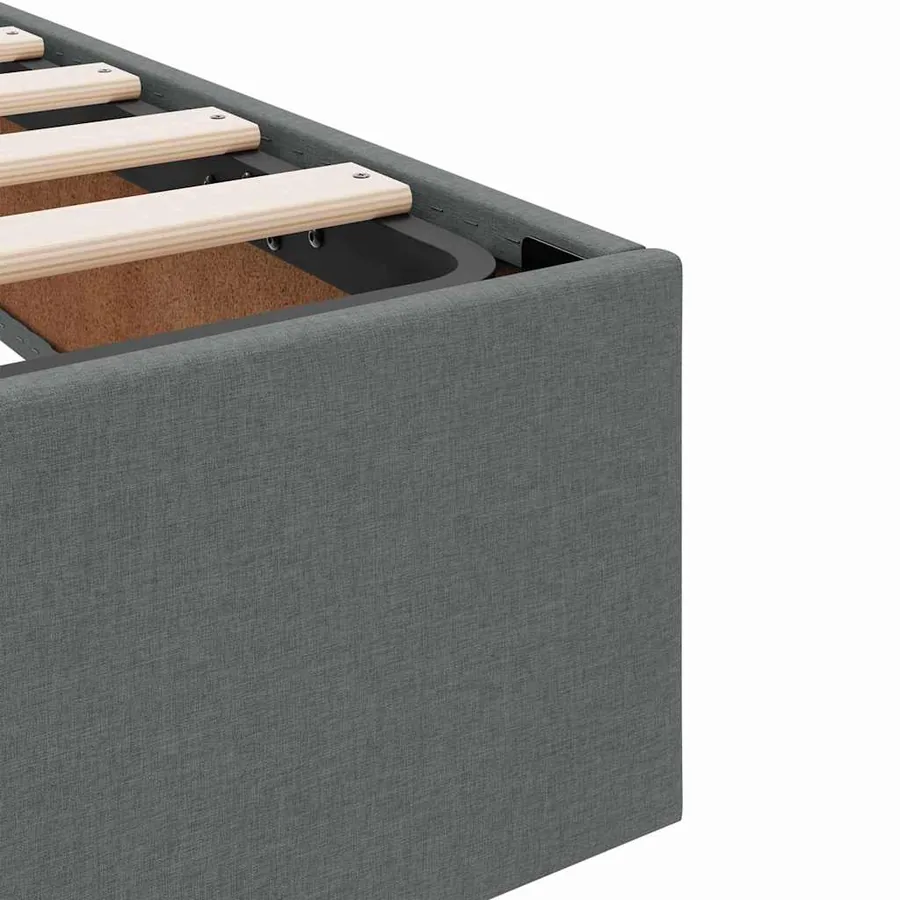 Lit avec rangement et matelas Gris foncé 90 x 190 cm Polyester - 11
