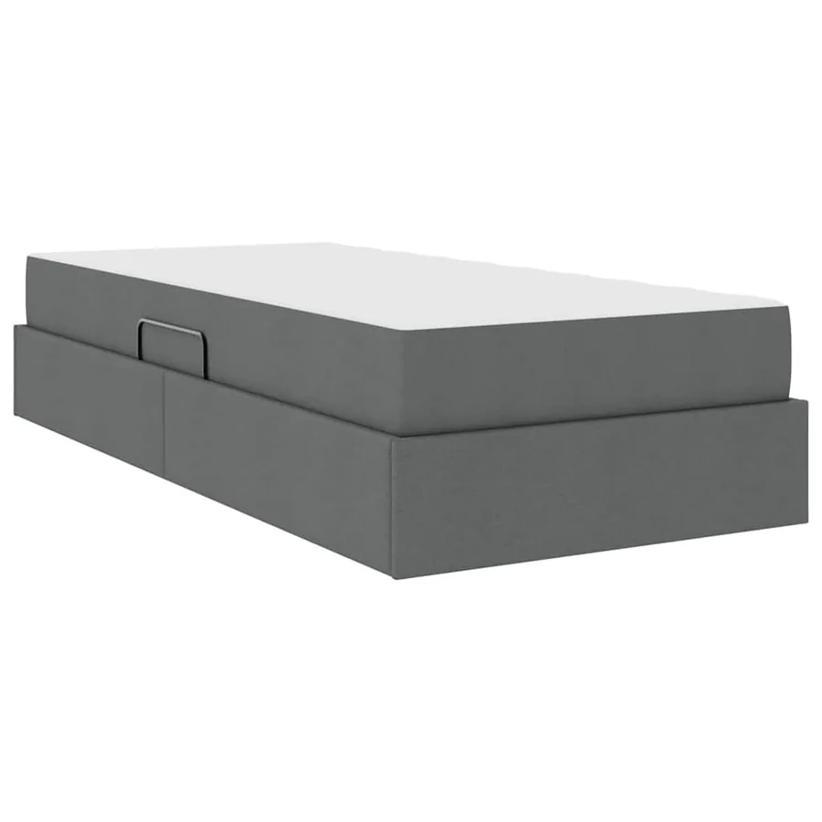 Lit avec rangement et matelas Gris foncé 90 x 190 cm Polyester - 5