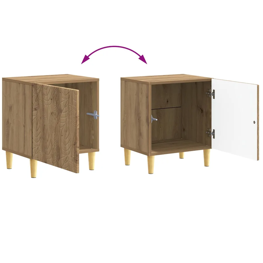 Table de chevet 2 pc Chêne artisanal 43 x 34,5 x 50 cm - 11