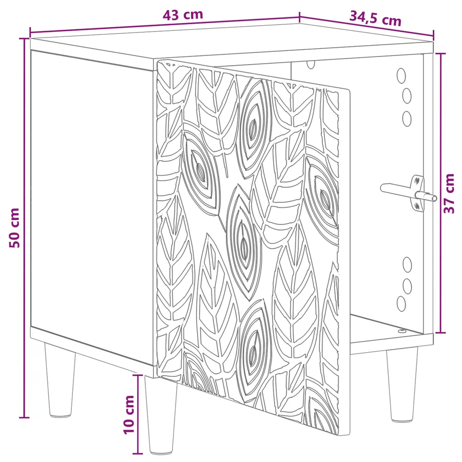 Table de chevet 2 pc Chêne artisanal 43 x 34,5 x 50 cm - 13