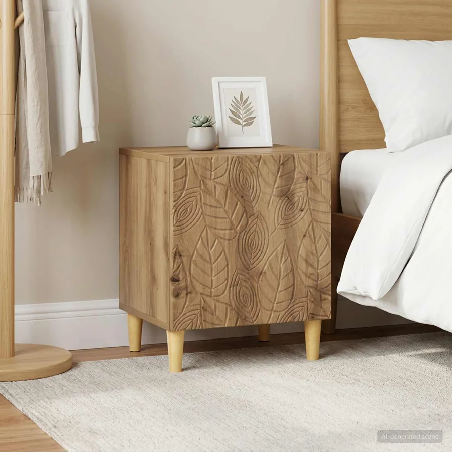 Table de chevet 2 pc Chêne artisanal 43 x 34,5 x 50 cm - 3