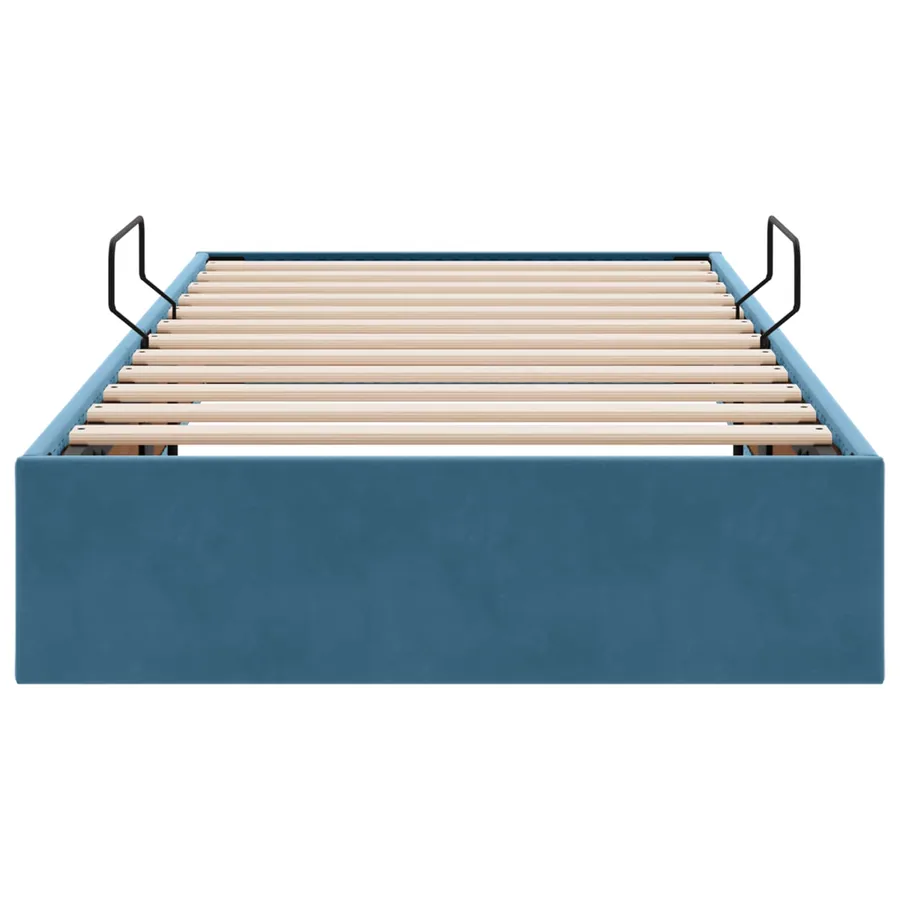 Cadre de lit ottoman Bleu foncé 90 x 190 cm Velours - 7