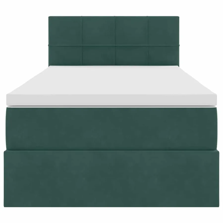 Lit de Rangement avec matelas Vert foncé 90 x 200 cm Velours - 7