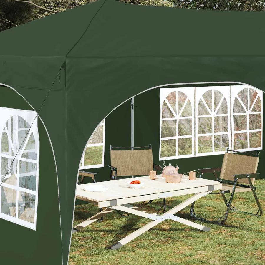 Tente de fête pop-up 575 x 288 x 245 cm Vert Tissu Oxford - 3