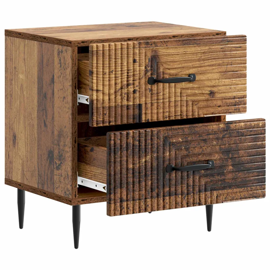 Cabinet de chevet avec tiroir Bois ancien 43 x 34,5 x 47,5 cm - 4