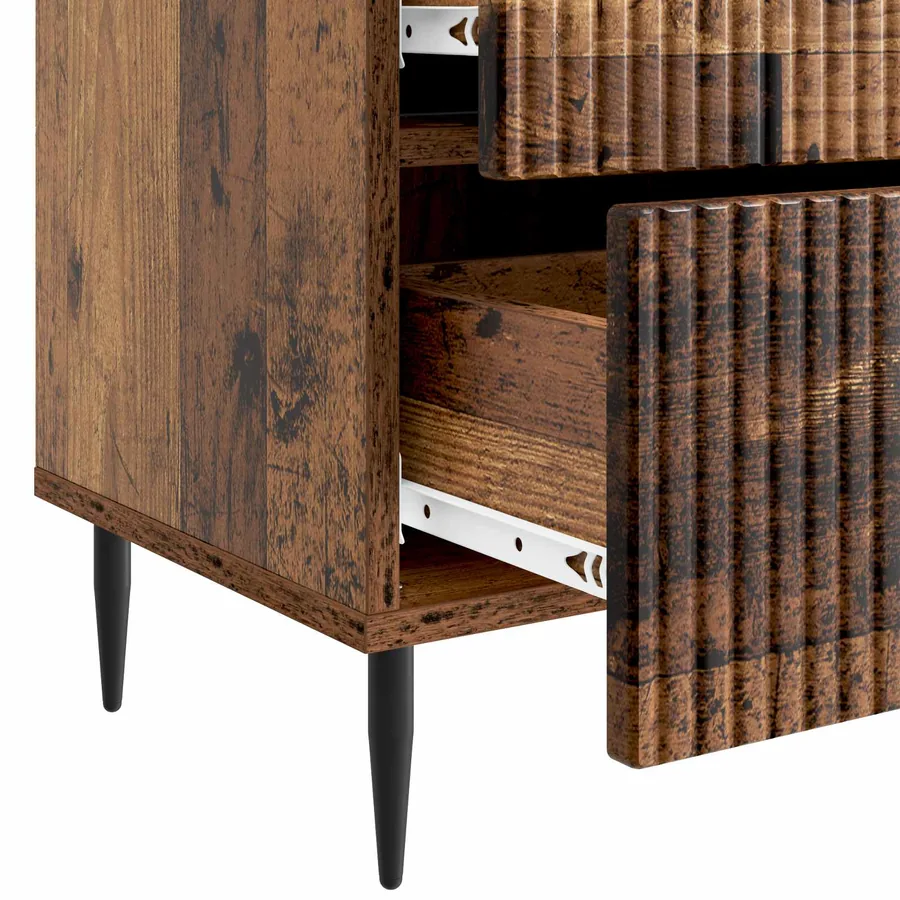 Cabinet de chevet avec tiroir Bois ancien 43 x 34,5 x 47,5 cm - 9