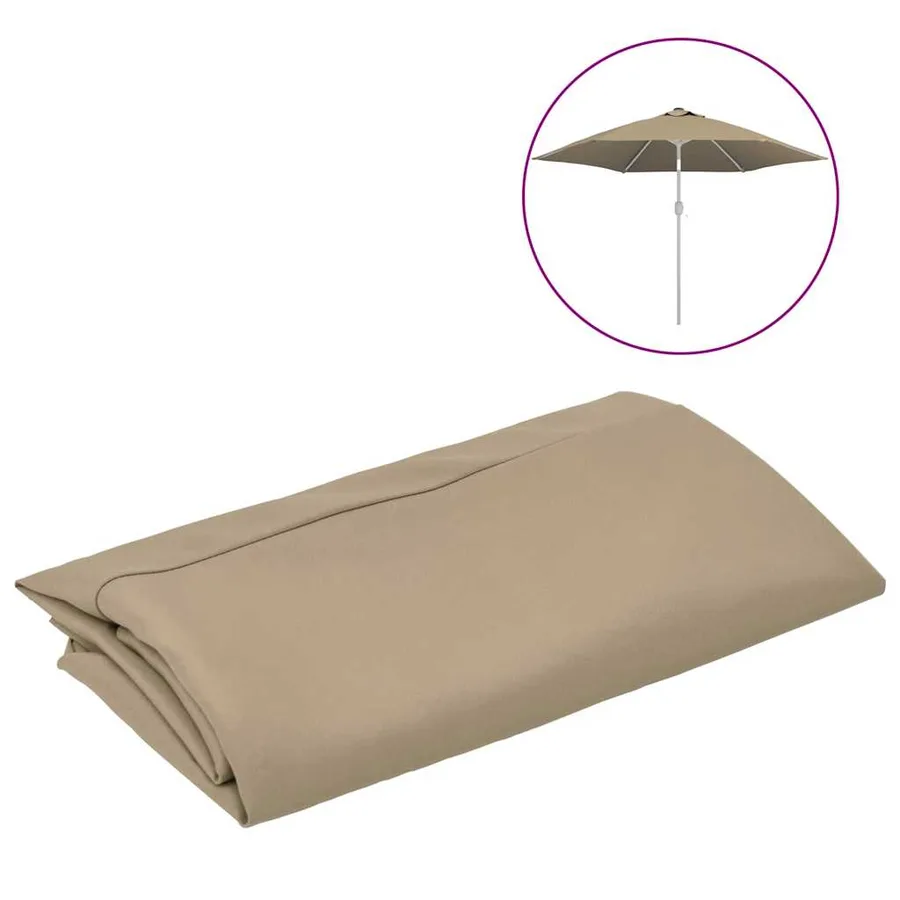 Tissu de remplacement pour parasol d'extérieur Taupe 300 cm - 2
