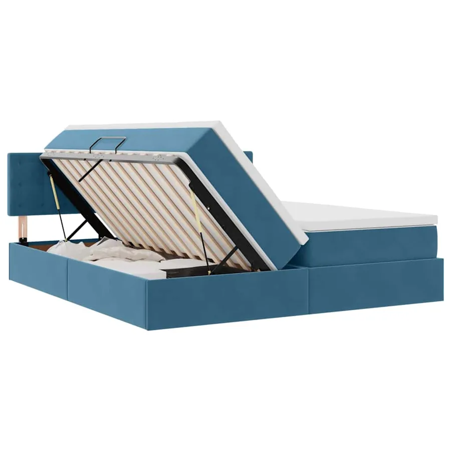 Lit de Rangement avec matelas Bleu foncé 90 x 200 cm - 7