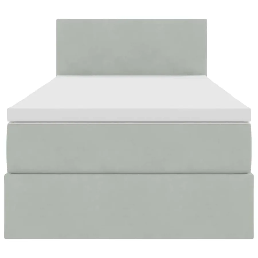 Lit de rangement LED avec matelas Gris clair 100 x 200 cm - 5