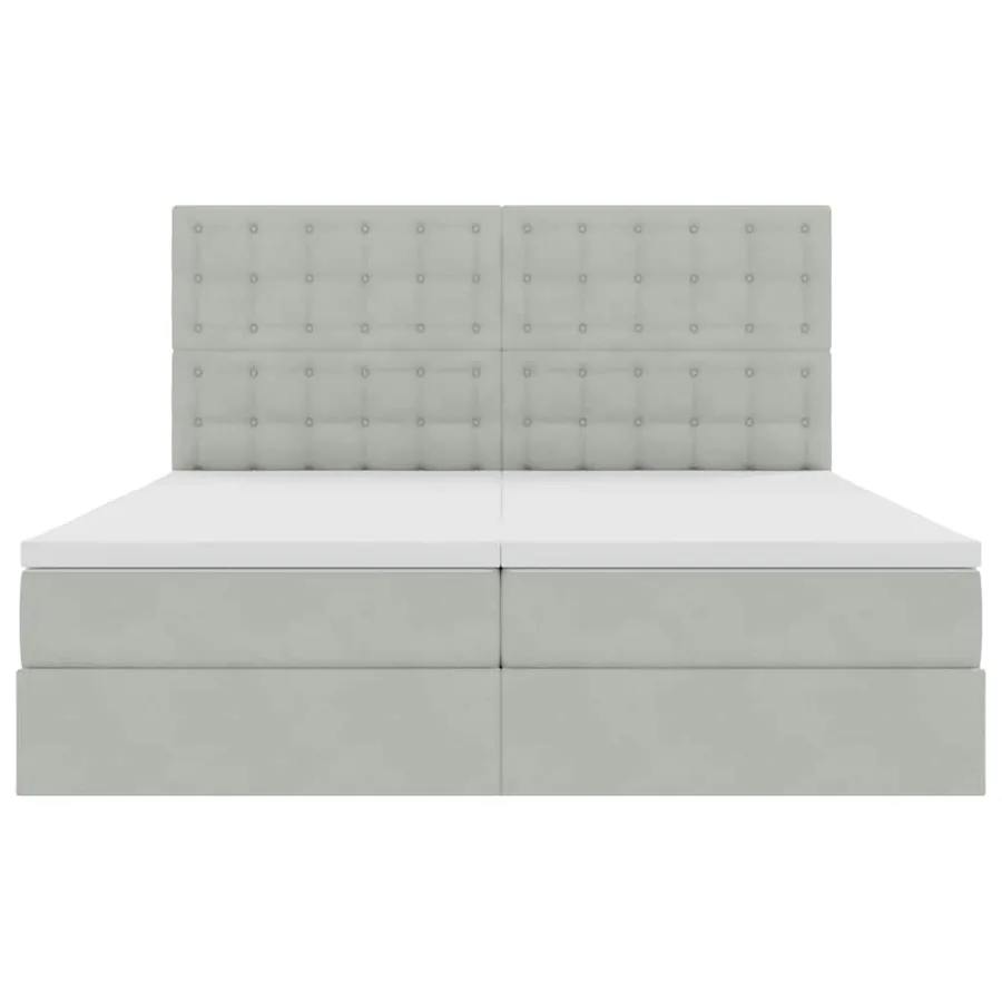 Lit de rangement LED avec matelas Gris clair 200 x 200 cm - 11