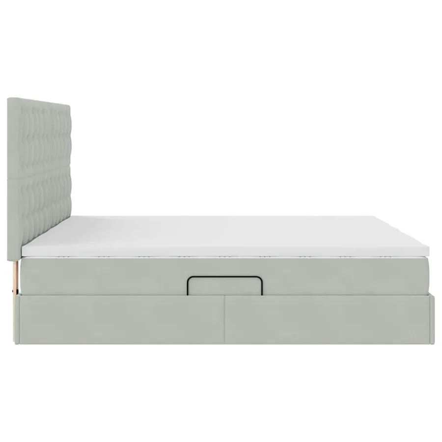 Lit de rangement LED avec matelas Gris clair 200 x 200 cm - 12