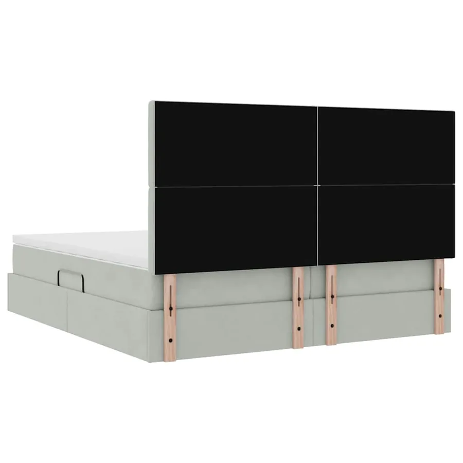 Lit de rangement LED avec matelas Gris clair 200 x 200 cm - 13