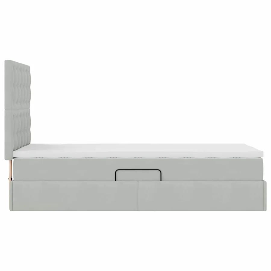 Lit de rangement LED avec matelas Gris clair 100 x 200 cm - 11