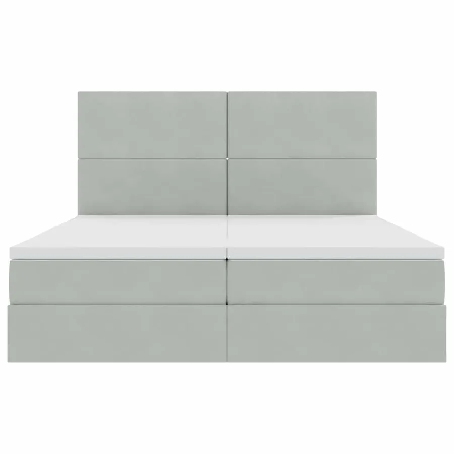 Lit de rangement LED avec matelas Gris clair 200 x 200 cm - 11