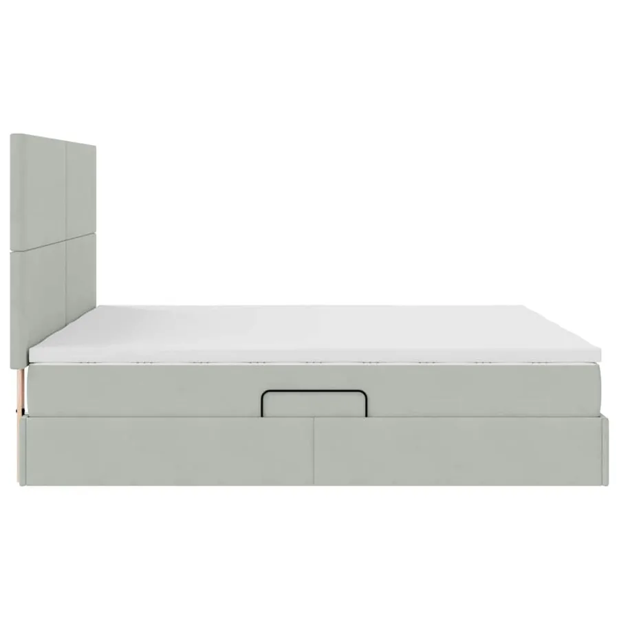 Lit de rangement LED avec matelas Gris clair 200 x 200 cm - 12