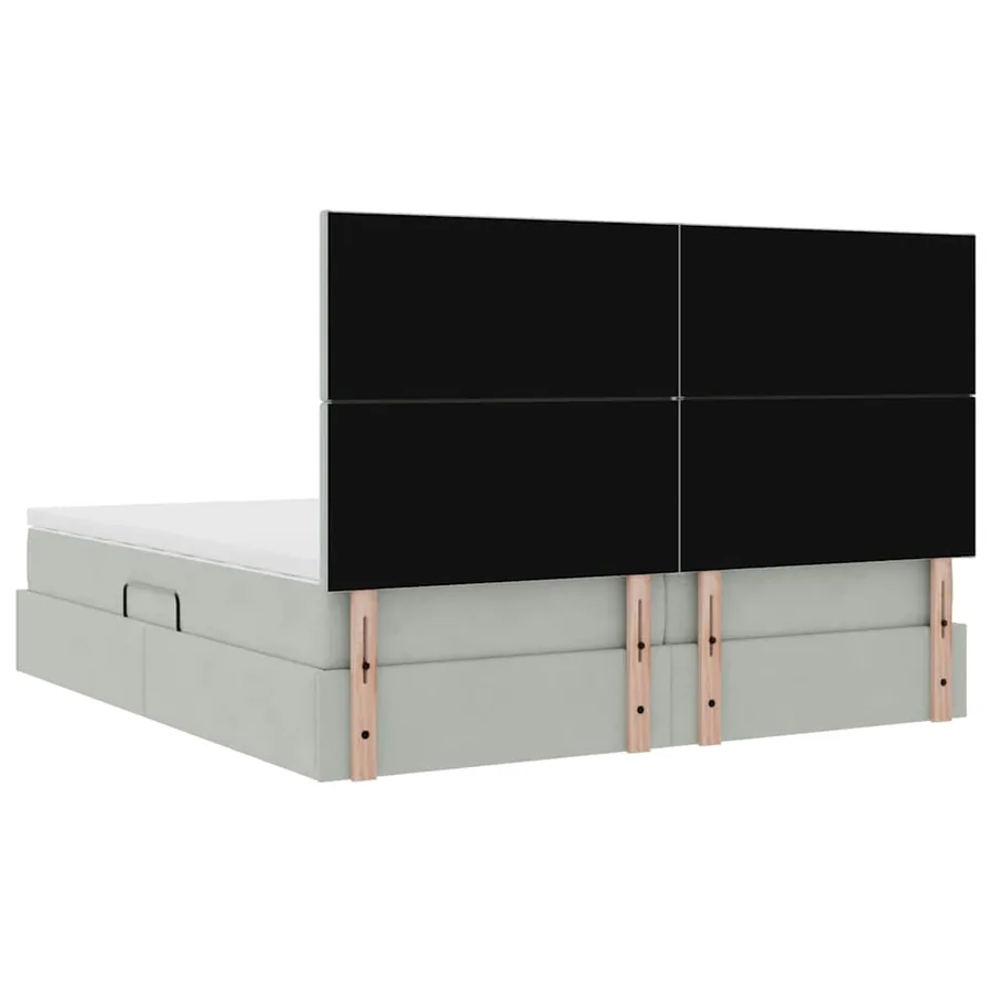 Lit de rangement LED avec matelas Gris clair 200 x 200 cm - 13
