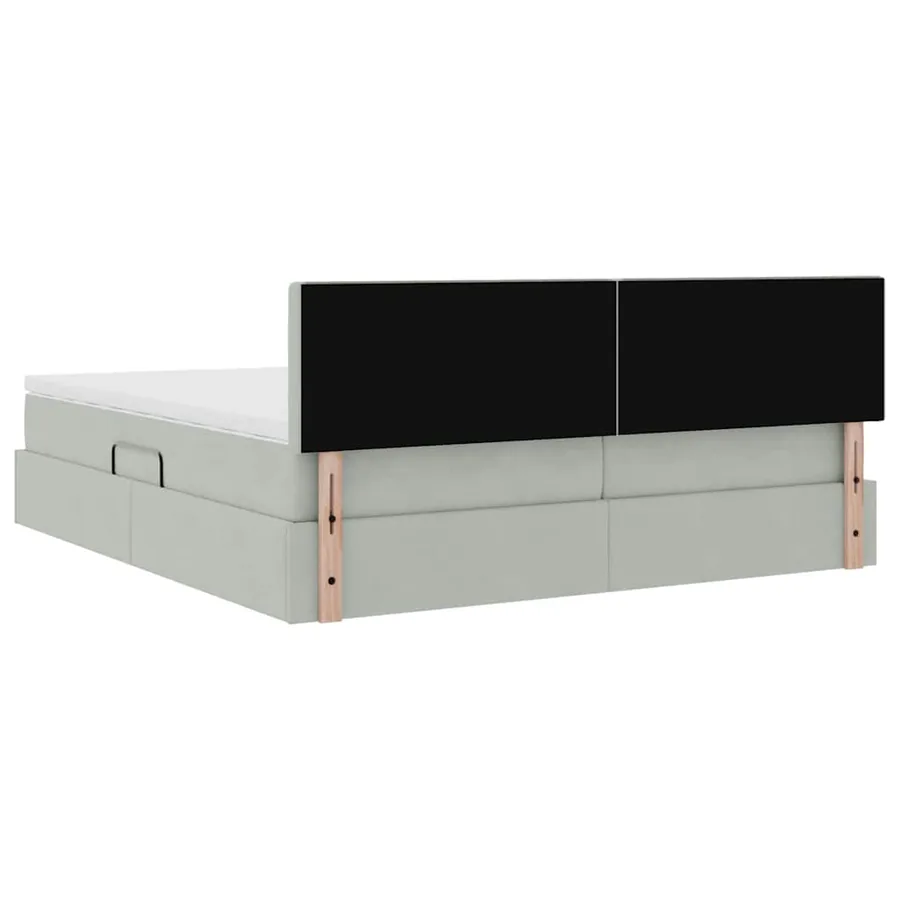 Lit de Rangement avec matelas Gris clair 100 x 200 cm - 12